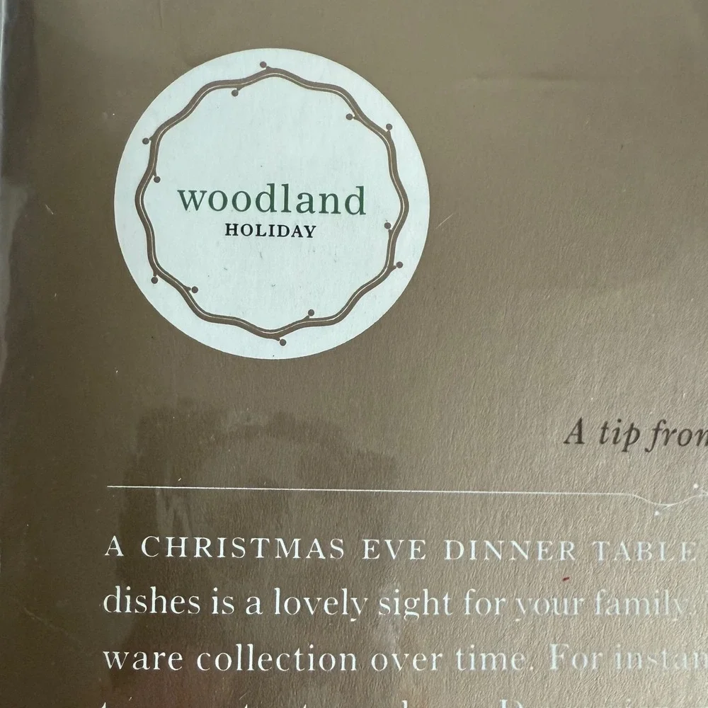 Vntg‎ Martha Stewart Woodland Holiday Damask Christmas Oval Tablecloth 60